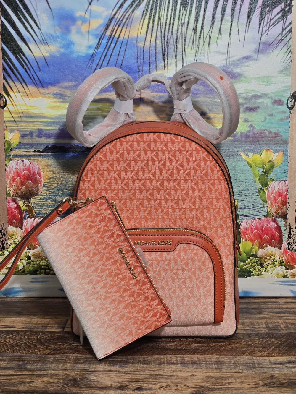 Michael Kors Jaycee Ombre Backpack And Wallet Set